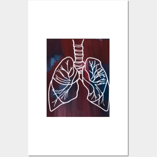 Abstract Gouached Lungs Posters and Art